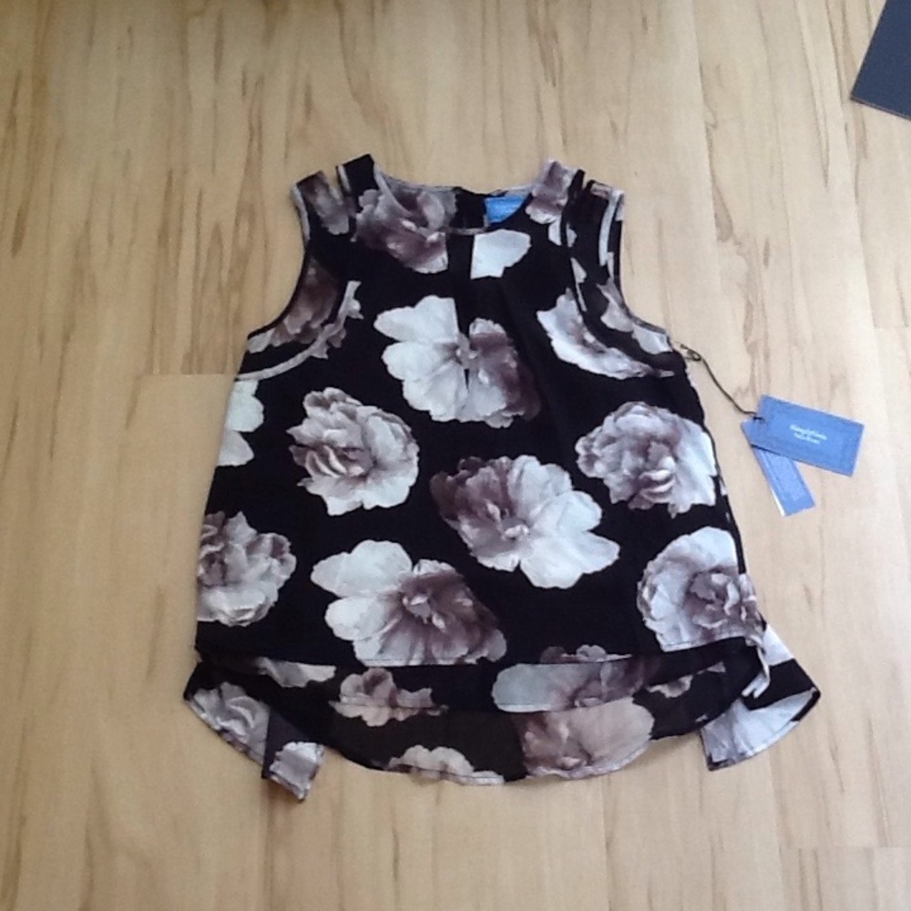 Vera Wang Floral Cold Shoulder Career Blouse NWT - Picture 2 of 9